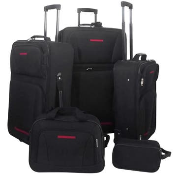 vidaXL Reisbagage set zwart 5-delig, Sieraden, Tassen en Uiterlijk, Verzenden, Nieuw