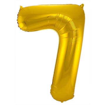 Folie Ballon cijfer 7 goud 86 cm, Verzenden, Nieuw, Versiering, Verjaardag