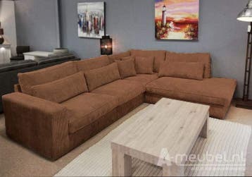 Hoekbank Ijsselstein - hoekbanken - Bruin, Nieuw, 150 cm of meer, Stof, 250 tot 300 cm
