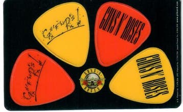 Guns N Roses - Plectrum - Pikcard met 4 plectrums, Verzamelen, Muziek, Artiesten en Beroemdheden, Ophalen of Verzenden, Nieuw