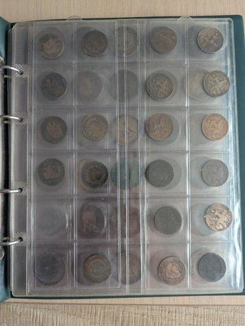 Frankrijk. Album de 203 monnaies en bronze (Napoléon III,