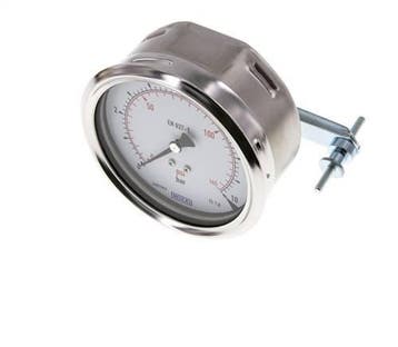0...10 Bar (0..145 psi) Paneelmontage Manometer Staal/Brons, Verzenden, Nieuw
