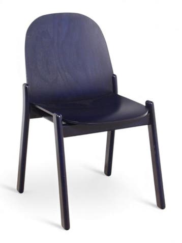 KKID Nordic stoel, 4-poot, blauw gebeitst eiken, Huis en Inrichting, Ophalen of Verzenden, Gebruikt, Blauw