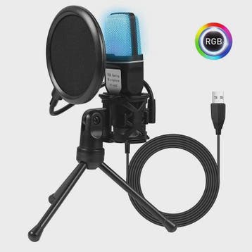 Professionele USB Condensator Microfoon voor Gaming, Streami, Muziek en Instrumenten, Verzenden, Nieuw