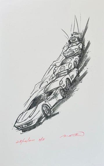 Maurizio Cavallero (1961) - Ferrari - Lithographie originale