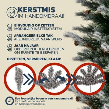 Kunstkerstboom met Sneeuw 180cm (Kerst artikelen, Interieur), Verzenden, Nieuw