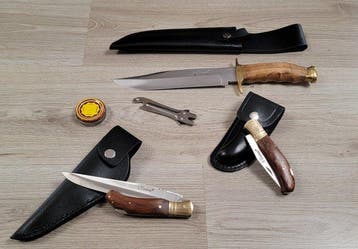 Léopard - Tafelmessenset (8) - Staal, Hout, Leder, Antiek en Kunst