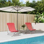 vidaXL Strandstoelen 2 st textileen en gepoedercoat staal, Verzenden, Nieuw