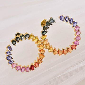 Zonder minimumprijs - Oorbellen Zilver - Gemengde edelstenen, Nieuw
