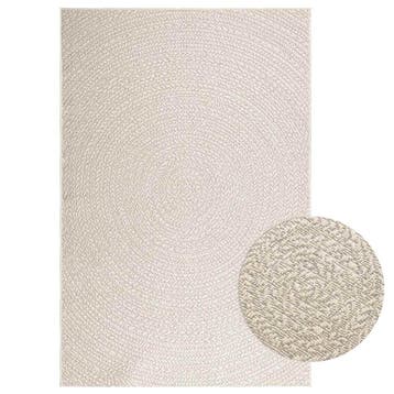 vidaXL Vloerkleed ZIZUR room binnen en buiten 140x200 cm, Verzenden, Nieuw, Crème