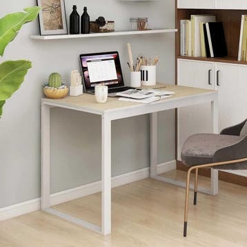 vidaXL Computerbureau 110x60x73 cm spaanplaat wit en, Huis en Inrichting, Verzenden, Nieuw