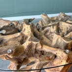 Ovale salontafel | 120x70x40 | Gratis bezorging | Teakhout |, Huis en Inrichting, Tafels | Salontafels, 100 tot 150 cm, Glas, Nieuw