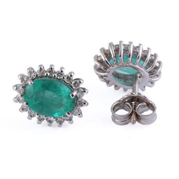 Zonder minimumprijs - Cocktail oorbellen - 14 karaat Witgoud, Sieraden, Tassen en Uiterlijk