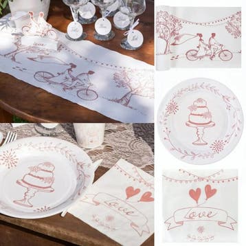 Ringkussen romantic vintage look flowers Happily ever After, Ophalen of Verzenden, Nieuw, Feestartikel, Geboorte of Huwelijk