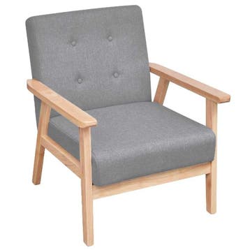 Design fauteuil lichtgrijs - 36% goedkoper (retour), Huis en Inrichting, Minder dan 75 cm, Nieuw, Ophalen of Verzenden, Retro