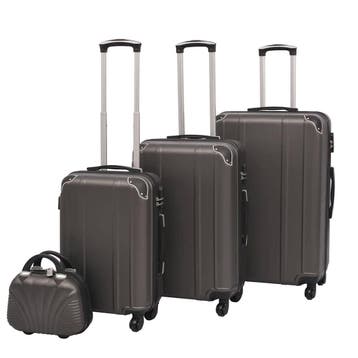 vidaXL Harde rolkoffer set antraciet 4-dlg, Sieraden, Tassen en Uiterlijk, Koffers, Verzenden, Nieuw