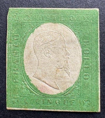 Italiaanse oude staten - Sardinië 1854 - Sardegna 5 cent, Gestempeld