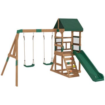 Speeltoren Klimrek Hout Schommelrek Met Glijbaan 2 Schommels, Kinderen en Baby's, Verzenden, Nieuw