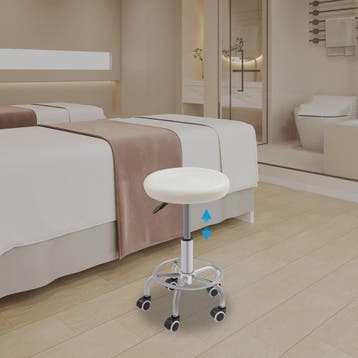 Verstelbare Draaibare Kruk op Wielen - Ideaal voor Salon, Pr, Verzenden, Nieuw