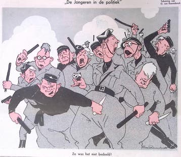 Spotprent over radicale jongeren in de NSB (lijst optie), Verzenden