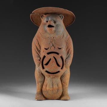 Grote tuindecoratie van een tanuki - zeldzaam - IJzer