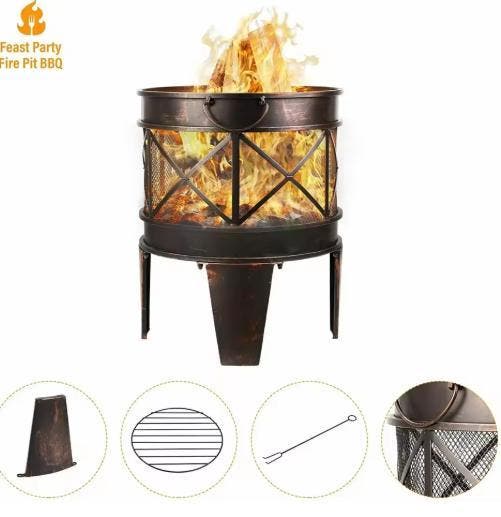 Vuurmand met Vonkbescherming en Handgrepen – Tuin BBQ Haard, Tuin en Terras, Vuurkorven, Nieuw, Verzenden