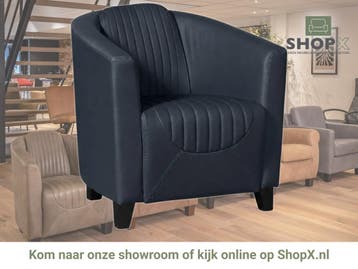 Leren fauteuil Press Special - Massif Azzurro (blauw) -, Nieuw, Ophalen of Verzenden, Eigentijds, Klassiek, Retro, Romantisch, Vintage