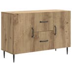 vidaXL Dressoir Artisanaal eiken 89 x 34,5 x 60 cm Bewerkt, Verzenden, Nieuw, Overige houtsoorten, Minder dan 50 cm