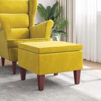 vidaXL Kruk met houten poten fluweel geel, Huis en Inrichting, Stoelen, Verzenden, Nieuw