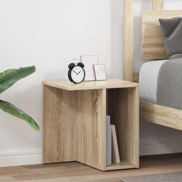 vidaXL Bijzettafel 2 st Sonoma Eiken 37 x 32 x 40 cm Bewerkt, Verzenden, Nieuw, Minder dan 45 cm