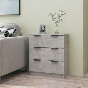 vidaXL Dressoir 60x30x70 cm bewerkt hout betongrijs, Verzenden, Nieuw, 50 tot 100 cm, 25 tot 50 cm