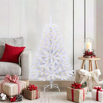 vidaXL Kunstkerstboom 150 LEDs PVC en staal Wit, Diversen, Verzenden, Nieuw