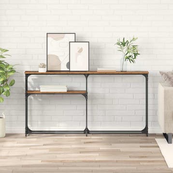 vidaXL Consoletafel Oud Hout 145 x 22,5 x 75 cm Bewerkt hout, Minder dan 45 cm, Verzenden, Nieuw, 70 cm of meer