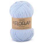 DROPS Flora Uni Colour - 14 ijsblauw - Wol Garen, Ophalen of Verzenden, Nieuw