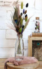 Glas vaas Fles Glas voor schelpen of bloemen Ø7 h.21 cm excl, Hobby en Vrije tijd, Ophalen of Verzenden, Nieuw