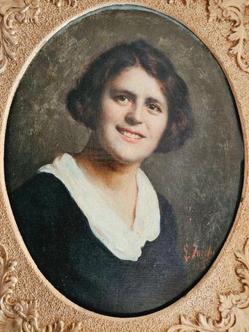 Guglielmo Zocchi (1874-1932) - Ritratto di ragazza, Antiek en Kunst, Kunst | Schilderijen | Klassiek