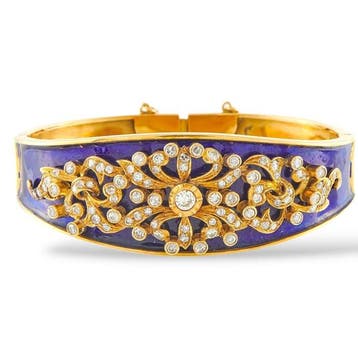 Armband - 18 karaat Geel goud, Antiek 18K geelgouden bangle, Sieraden, Tassen en Uiterlijk, Armbanden, Nieuw