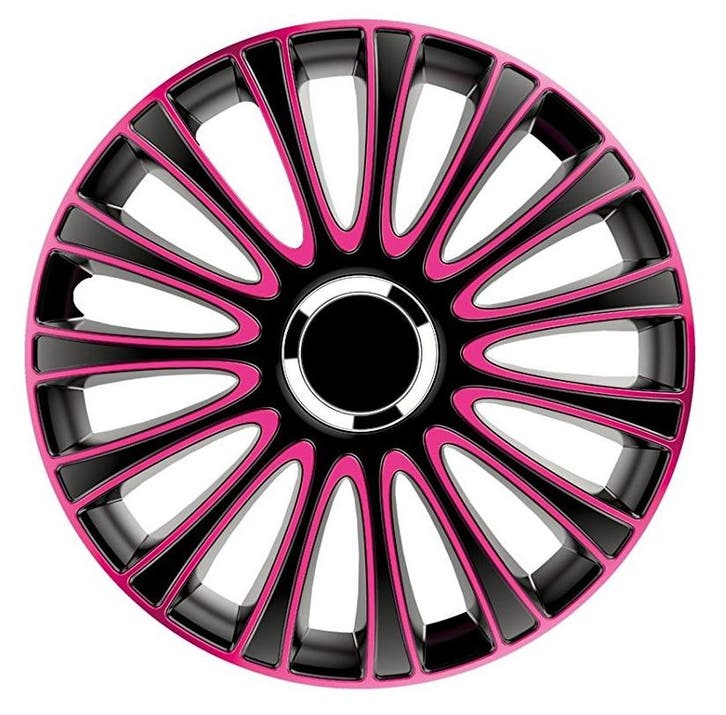 Wieldoppen  LeMans 14-inch zwart/roze, Auto diversen, Wieldoppen, Verzenden