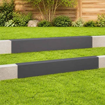 vidaXL Afdekprofiel voor tuinafboording 2 st 100 x 20 x 15, Verzenden, Nieuw
