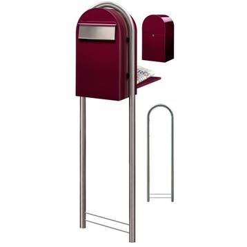 Brievenbus Bobi Grande B (back) - bordeauxrood, Verzenden, Nieuw