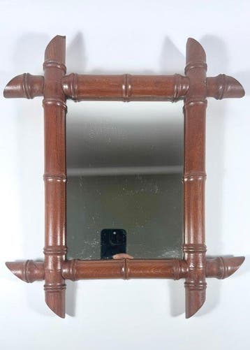 Wandspiegel - Hout, Glas - Nepbamboe Japonisme