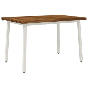 vidaXL 140 x 70 x 75 cm Massief Acaciahout Natuurlijk en Wit, Verzenden, Nieuw