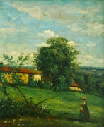 École impressionniste française (XIX) - Promeneuses dans le