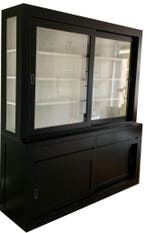 Zwarte strakke buffetkast Petten 200cm, Ophalen of Verzenden, Nieuw