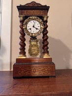Portico klok - Hout, Brons, Emaille - 1850-1900, Antiek en Kunst