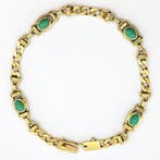 Armband - 18 karaat Geel goud - 0.96ct. tw. Turquoise, Sieraden, Tassen en Uiterlijk, Armbanden, Nieuw