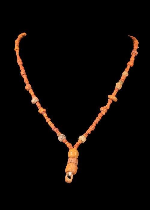 West-Aziatisch Orange Hardstone Kralenketting (Zonder, Antiek en Kunst, Antiek | Overige Antiek
