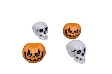 Schedelen pompoen set 4 stuks, Verzenden, Nieuw, Feestartikel