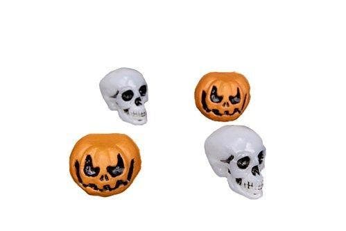 Schedelen pompoen set 4 stuks, Hobby en Vrije tijd, Feestartikelen, Feestartikel, Nieuw, Verzenden