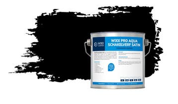 Wixx PRO Aqua Schakelverf Satin RAL 9005 | Gitzwart 1L, Verzenden, Zwart, Nieuw, Verf